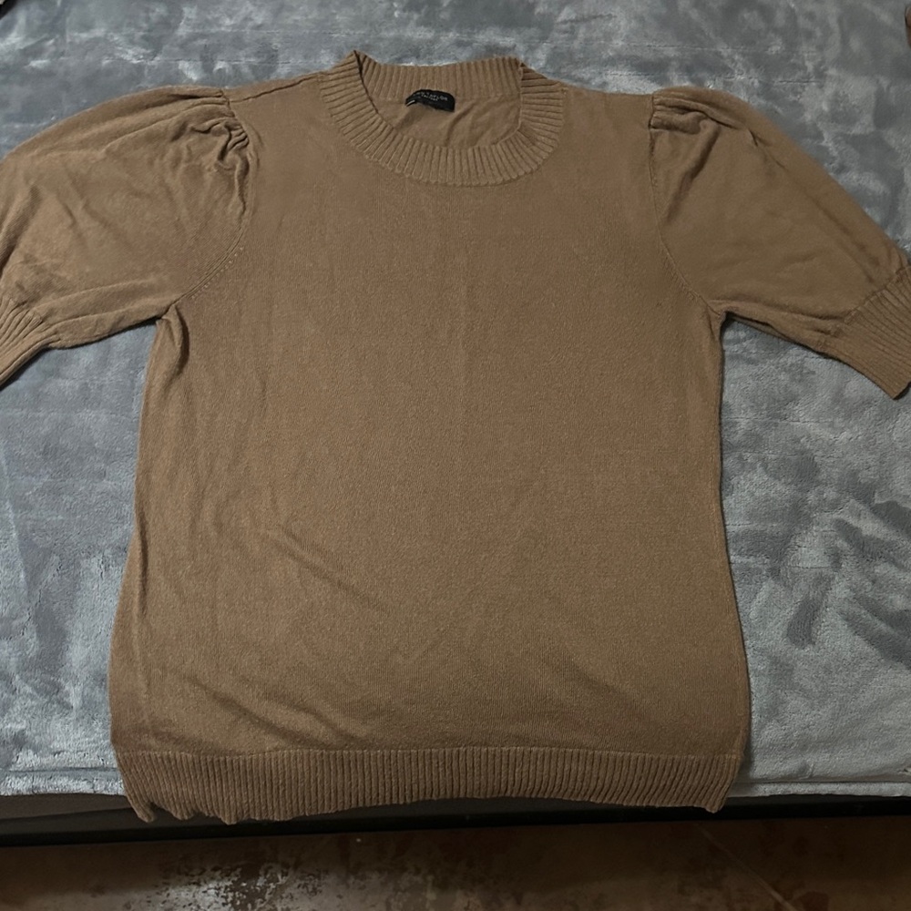 Ann Taylor Factory Brown Crew Neck Sweater